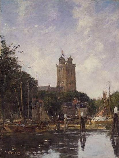 Eugene Boudin Dordrecht, the Grote Kerk from the Canal Germany oil painting art